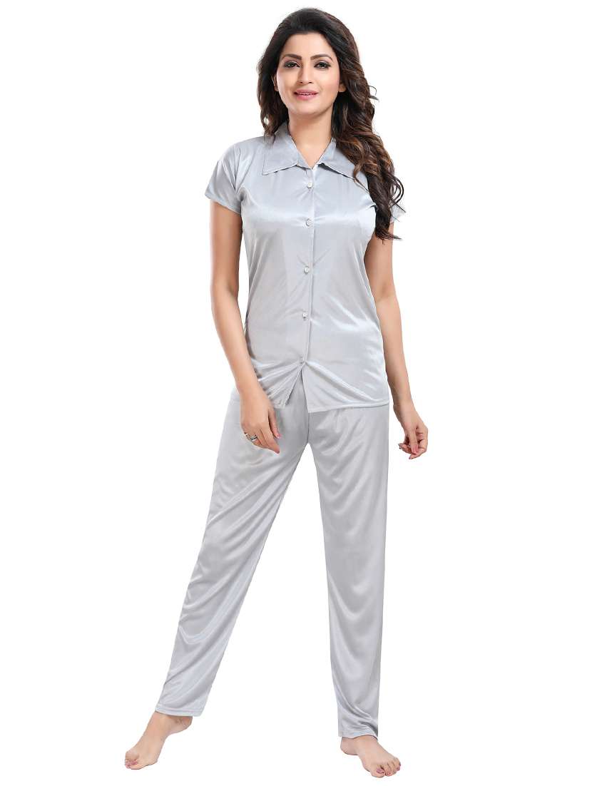 women solid nightwear pajama set  - 18312162 -  Zoom Image - 0
