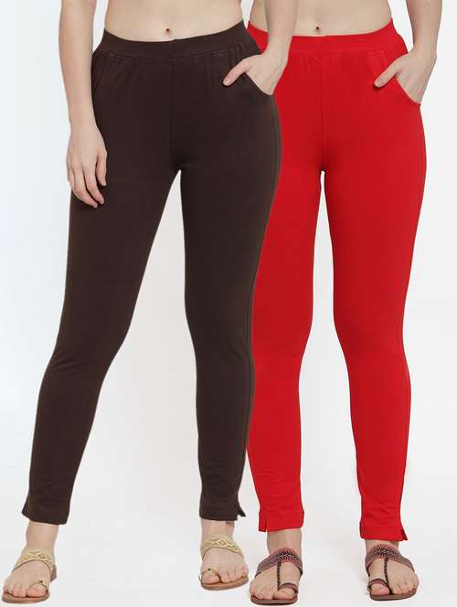 set of 2 multi colored solid legging - 18312440 -  Standard Image - 0