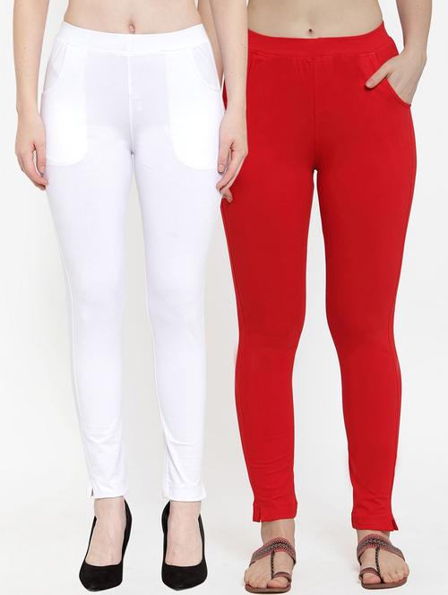 set of 2 multi colored solid legging - 18312444 - Standard Image - 0
