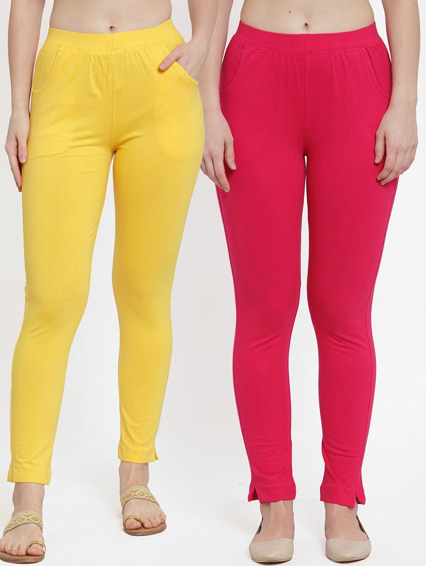 set of 2 multi colored solid legging - 18312446 - Zoom Image - 0