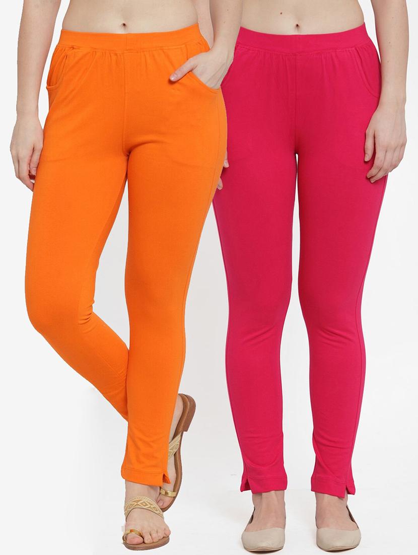 set of 2 multi colored solid legging - 18312450 - Zoom Image - 0