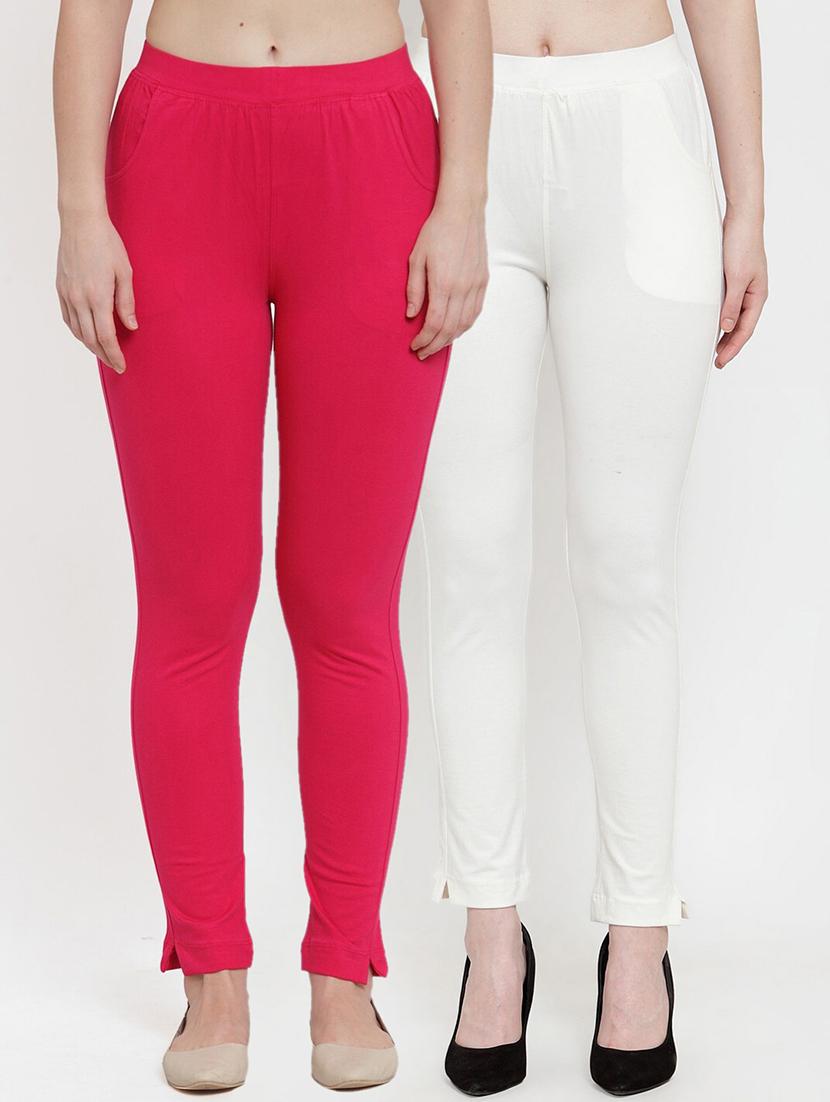 set of 2 multi colored solid legging - 18312455 - Zoom Image - 0