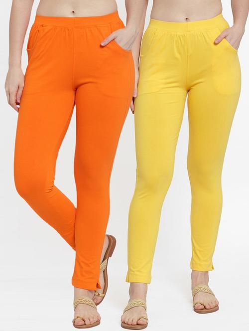 set of 2 multi colored solid legging - 18312462 - Standard Image - 0