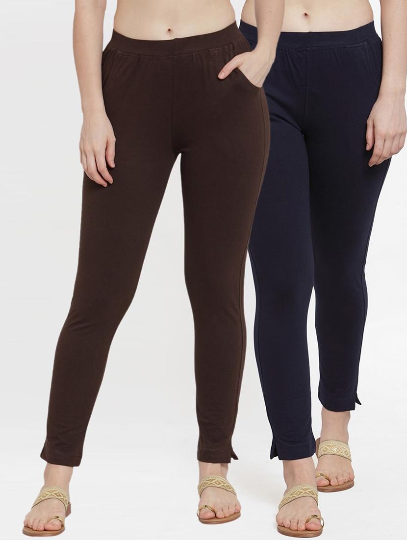 set of 2 multi colored solid legging - 18312495 -  Zoom Image - 0