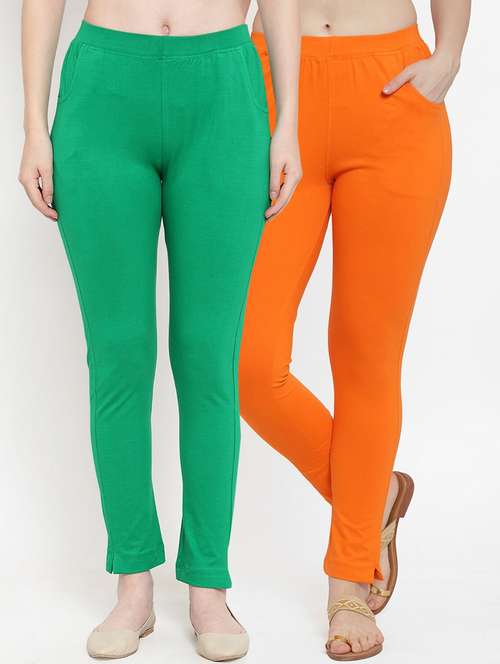 Set Of 2 Multi Colored Solid Legging