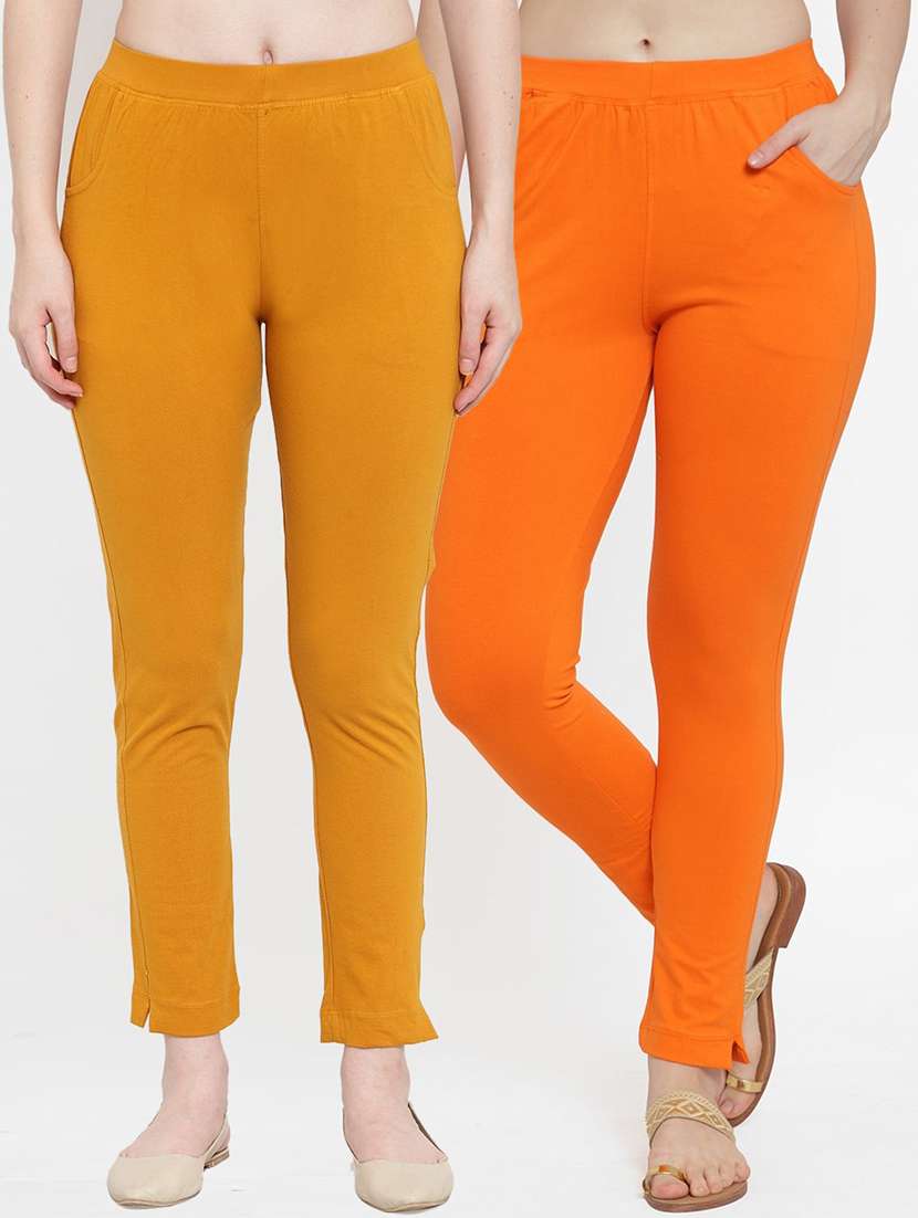 set of 2 multi colored solid legging - 18312506 - Zoom Image - 0