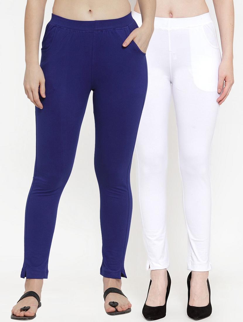 set of 2 multi colored solid legging - 18312520 - Zoom Image - 0