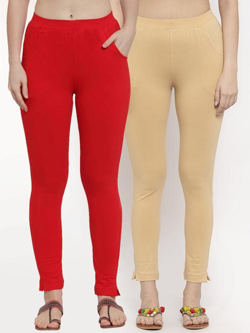 set of 2 multi colored solid legging - 18312536 - Standard Image - 0