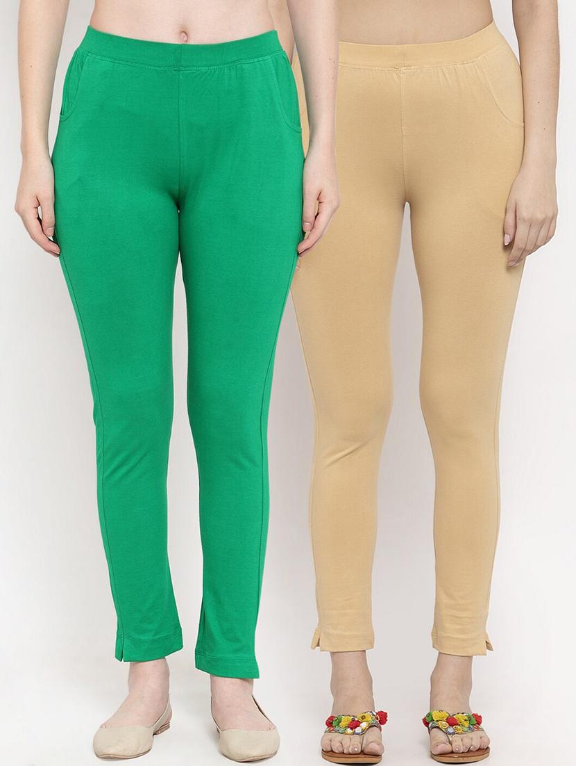 set of 2 multi colored solid legging - 18312546 - Zoom Image - 0
