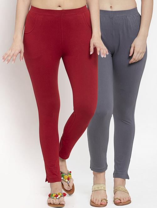 set of 2 multi colored solid legging - 18312554 - Standard Image - 0