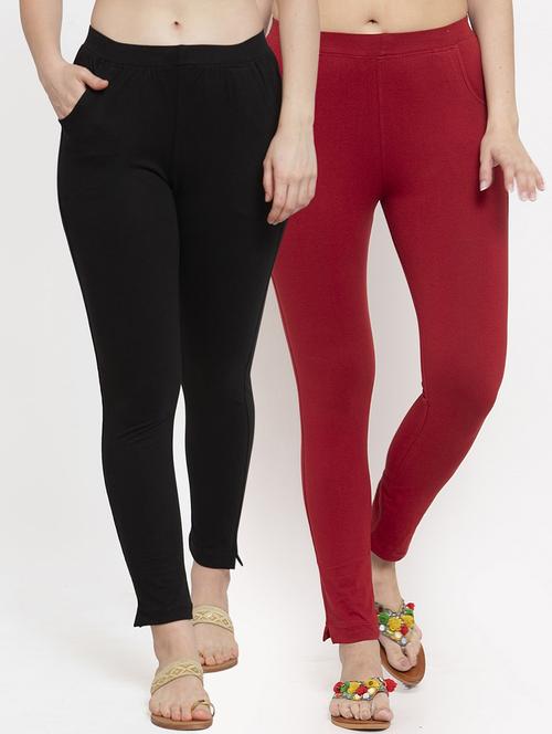 set of 2 solid ankle length legging - 18312558 - Standard Image - 0