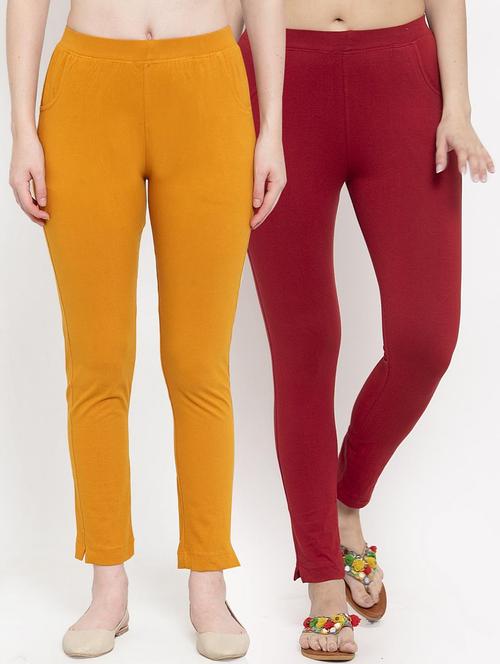 set of 2 multi colored solid legging - 18312563 - Standard Image - 0