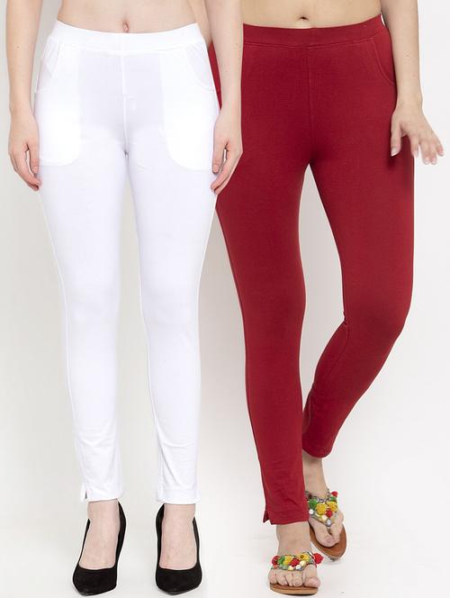 set of 2 multi colored solid legging - 18312564 - Standard Image - 0