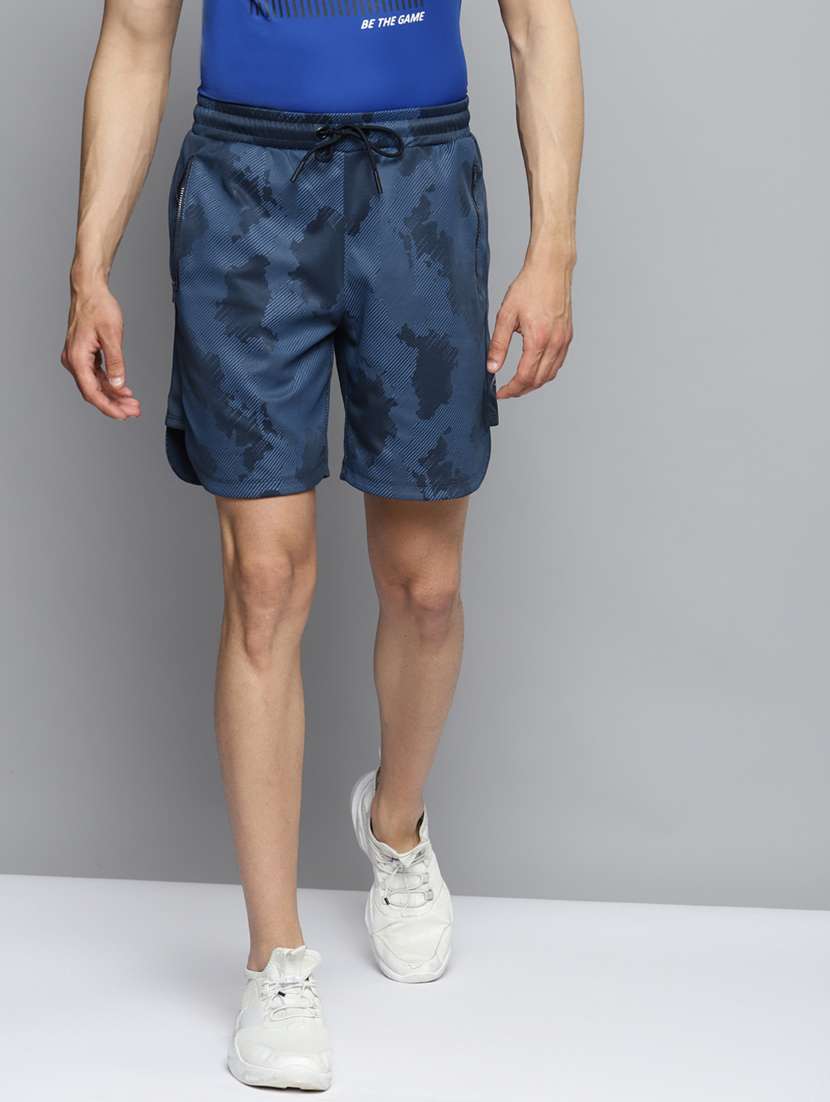 navy blue printed short