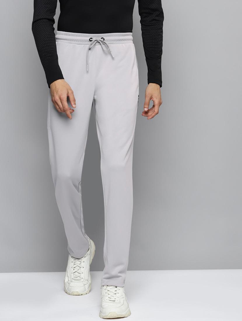grey solid full length track pant