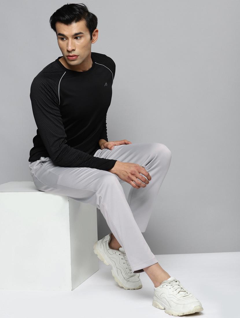 grey solid full length track pant - 18312956 - Standard Image - 3