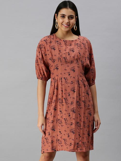 women's fit & flare floral dress - 18313175 - Standard Image - 0