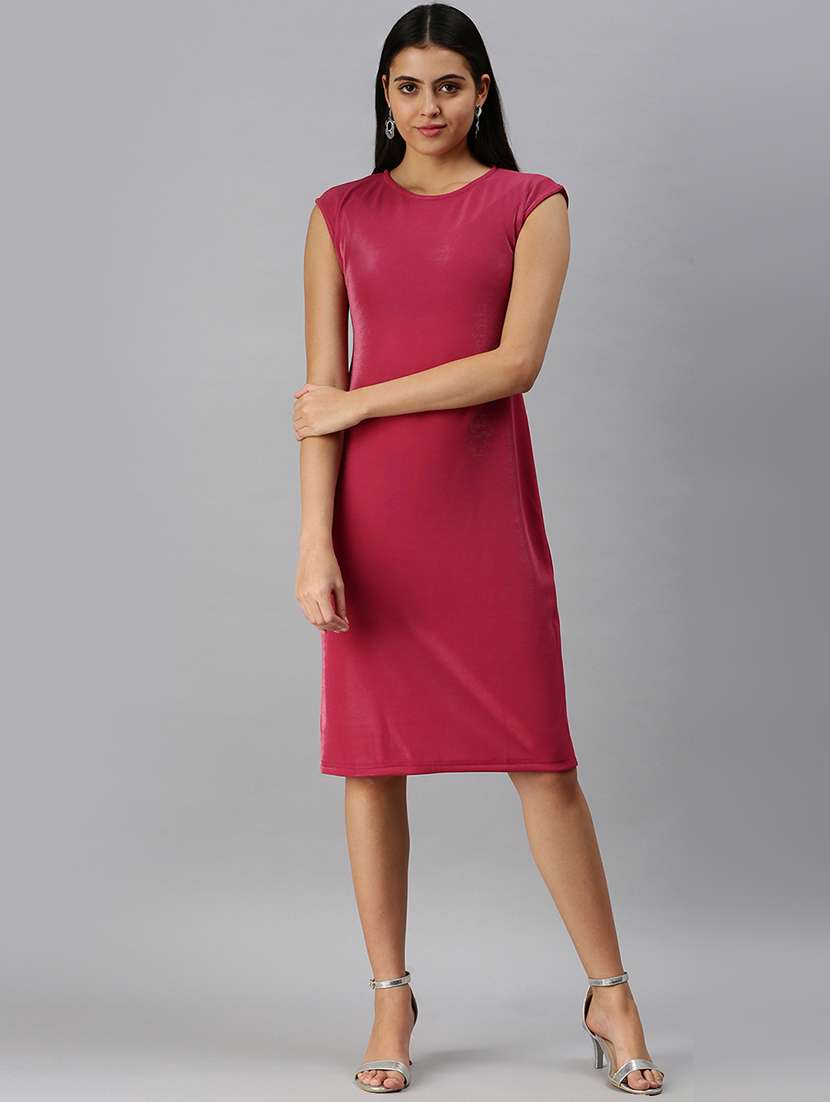 women's sheath solid dress