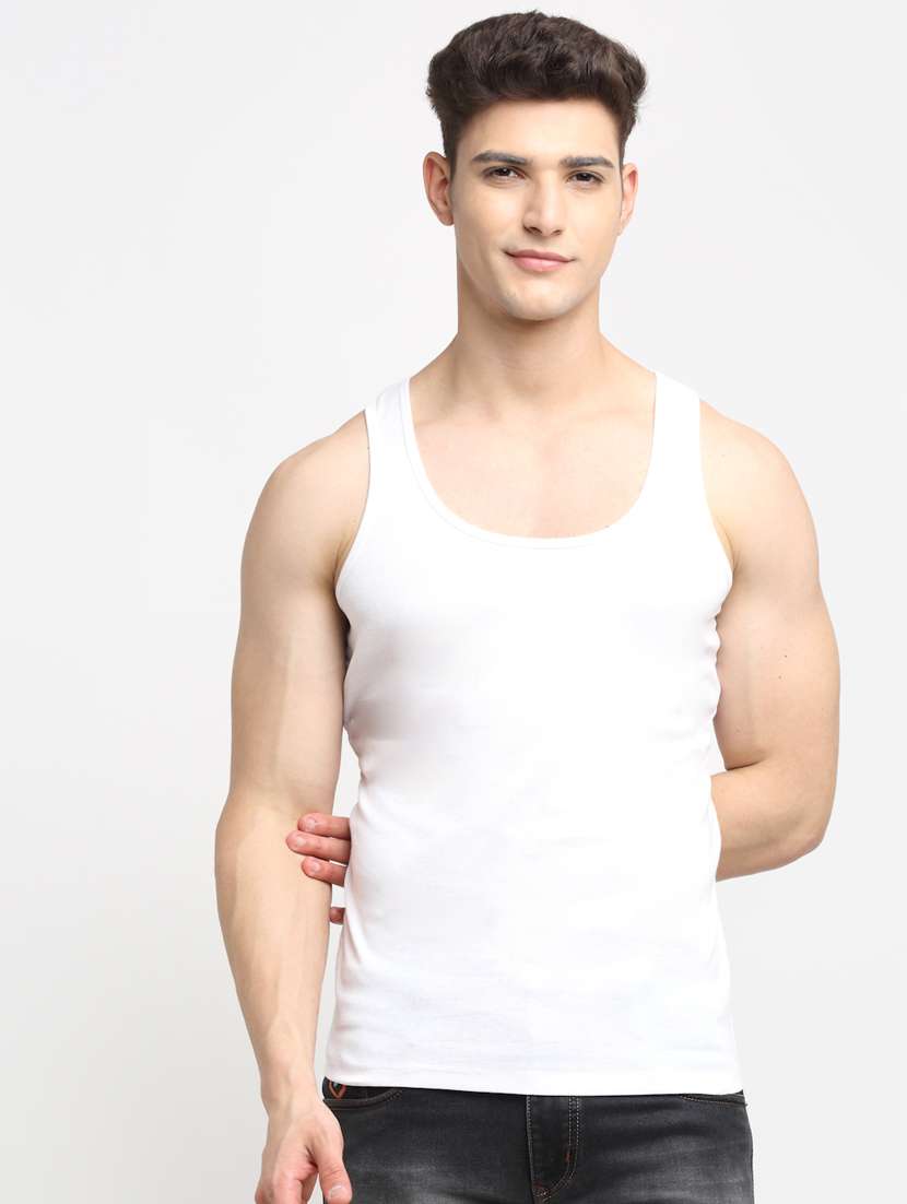 set of 2 solid cotton vest - 18313210 - Standard Image - 3