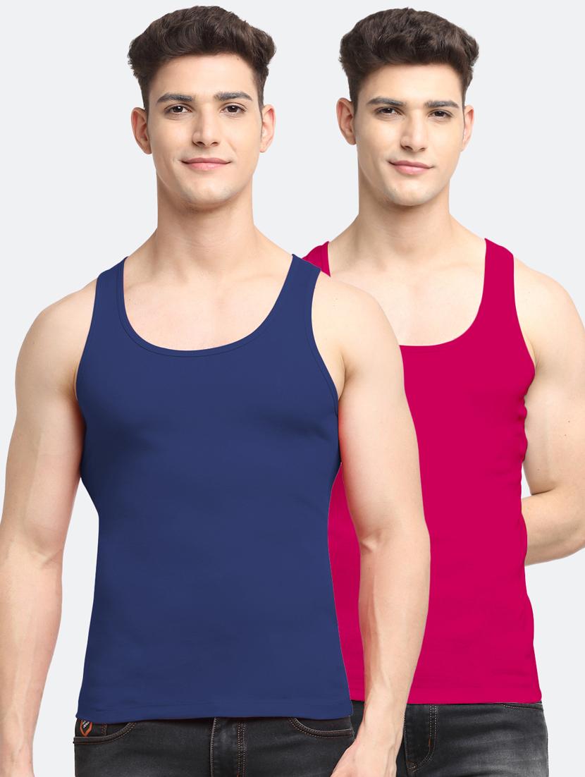 set of 2 solid cotton vest - 18313247 - Zoom Image - 0