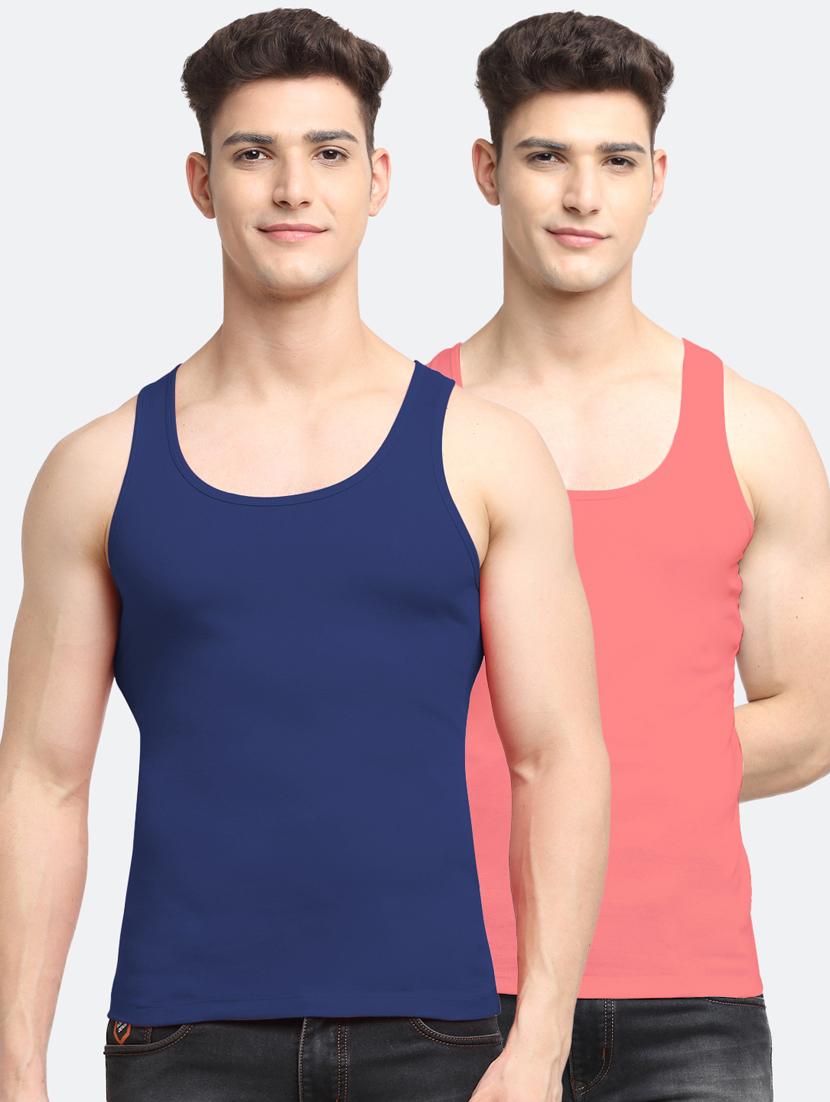 set of 2 solid cotton vest - 18313251 - Zoom Image - 0