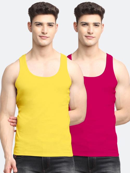 set of 2 solid cotton vest - 18313256 - Standard Image - 0