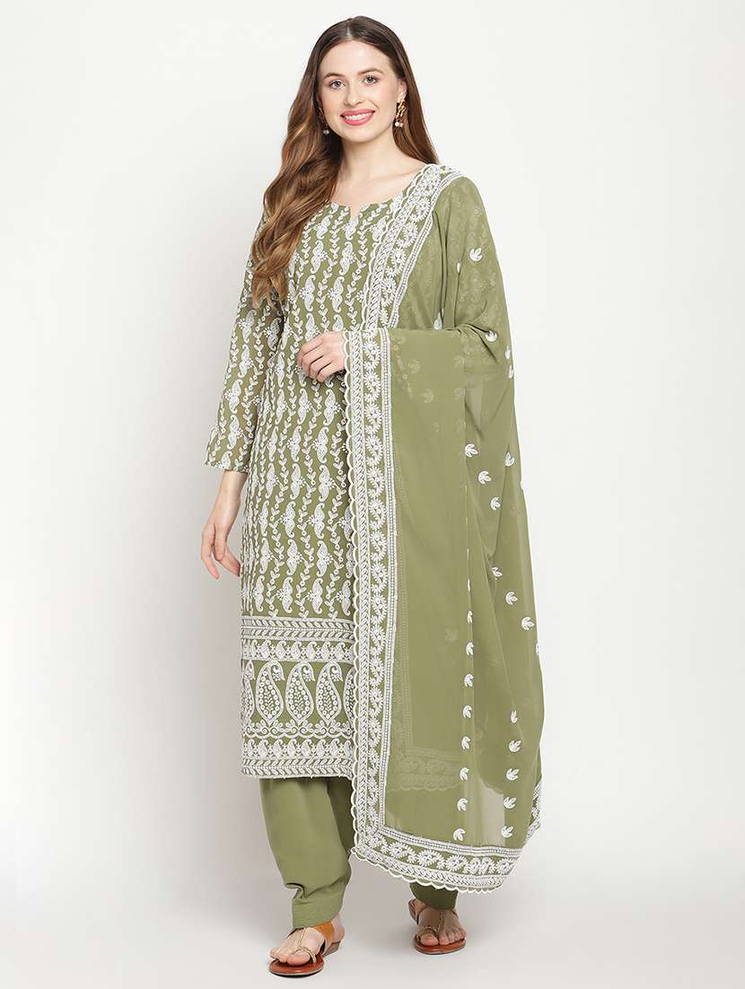 green cotton suit set - 18313335 - Zoom Image - 0