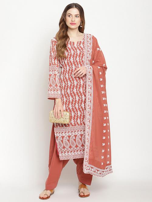 peach cotton suit set - 18313338 - Standard Image - 0