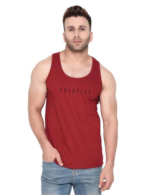 Maroon Chest Printed Vest