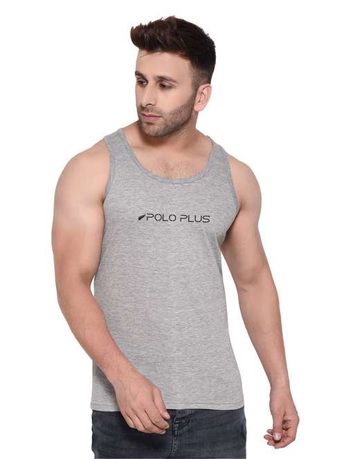grey chest-printed vest - 18313388 - Standard Image - 0