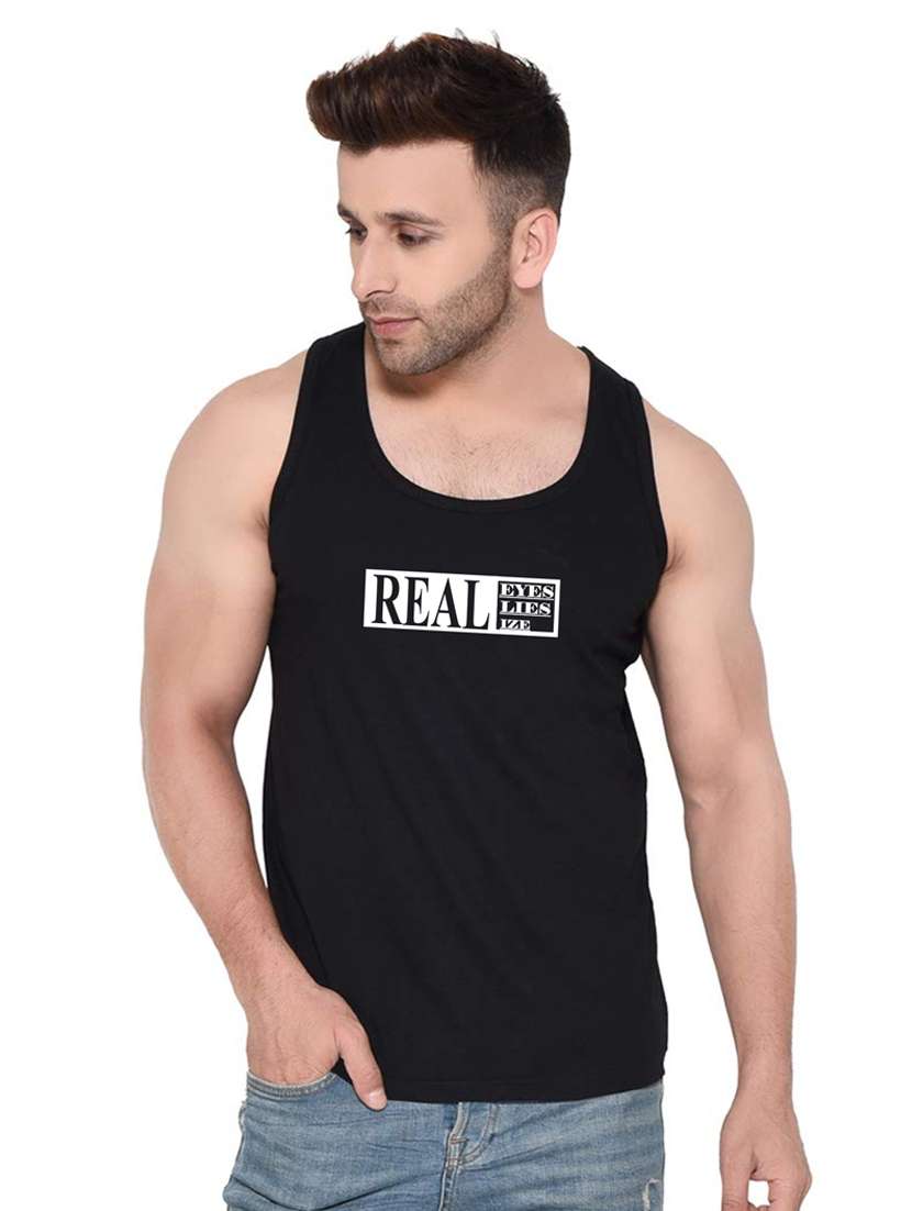 black chest-printed vest - 18313398 -  Zoom Image - 0