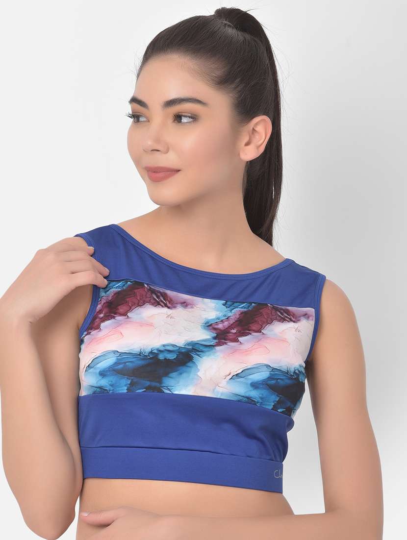 women's chest print round neck t-shirt