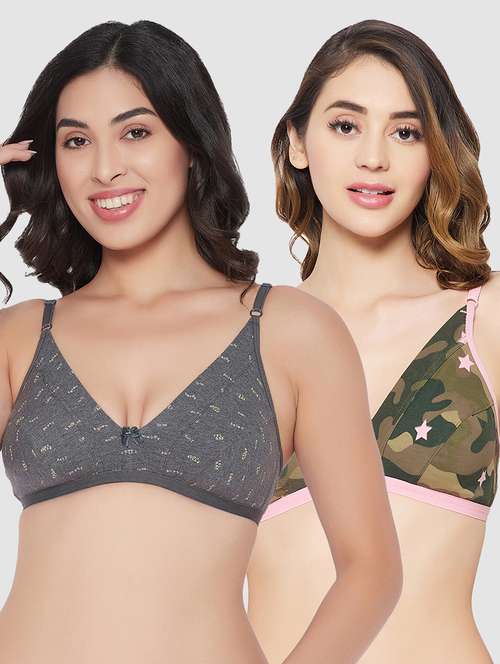 pack of 2 printed plunge bra - 18313532 -  Standard Image - 0