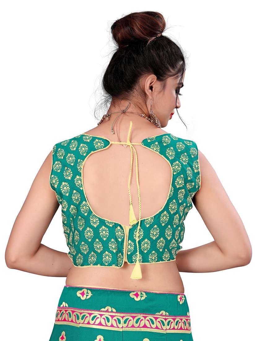 green banarasi flared lehenga - 18313944 -  Standard Image - 3