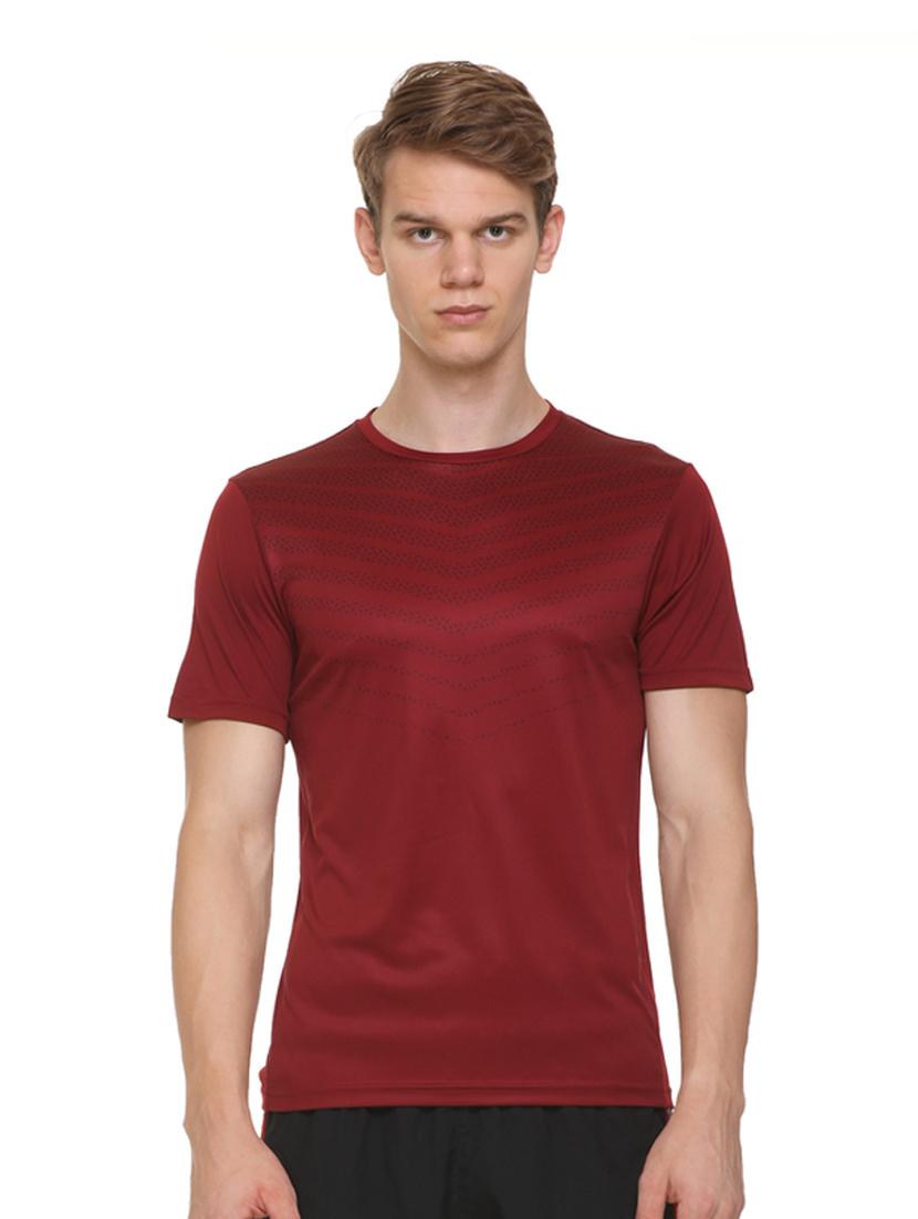 maroon solid t-shirt - 18314578 -  Zoom Image - 0