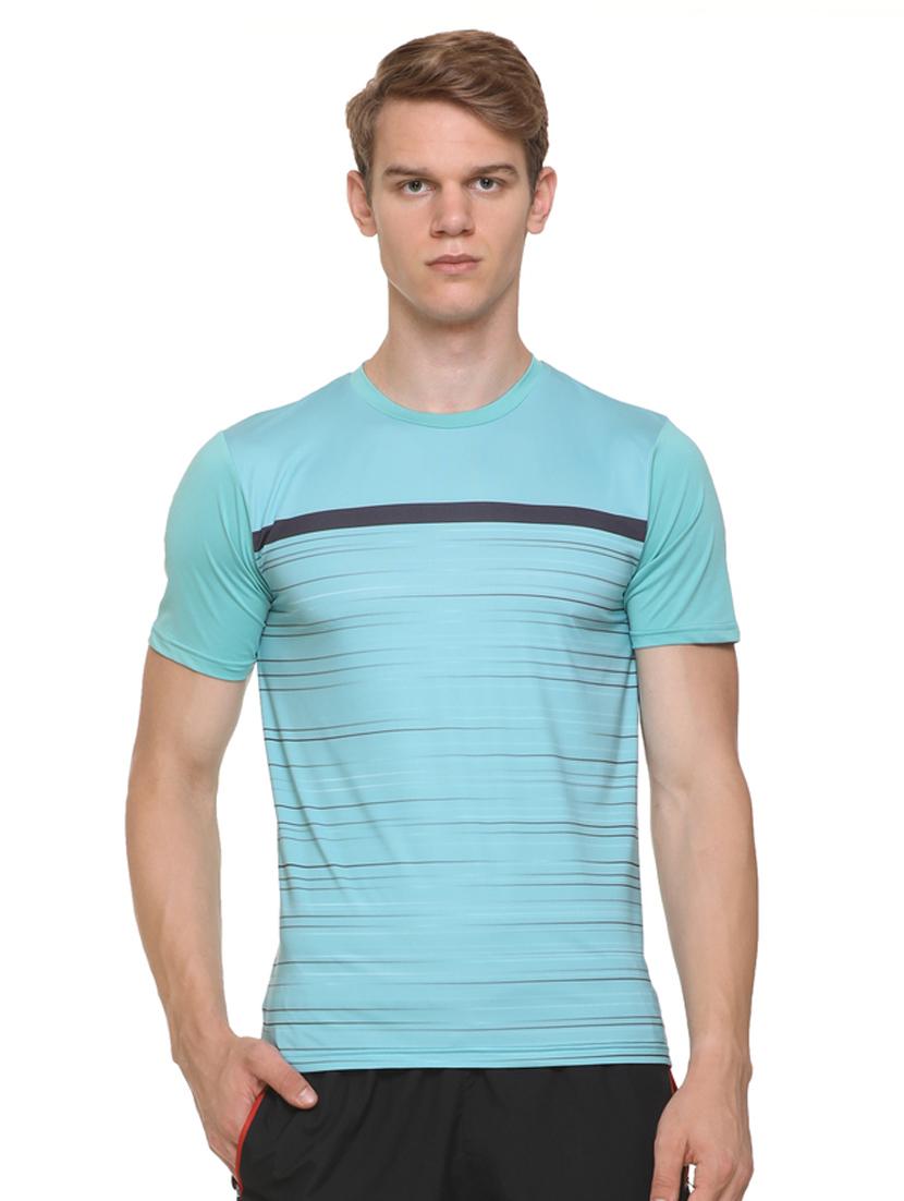 turquoise chest-printed t-shirt - 18314580 -  Zoom Image - 0