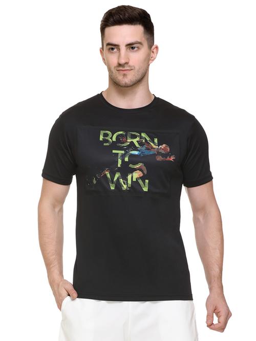 black chest-printed t-shirt - 18314598 -  Standard Image - 0