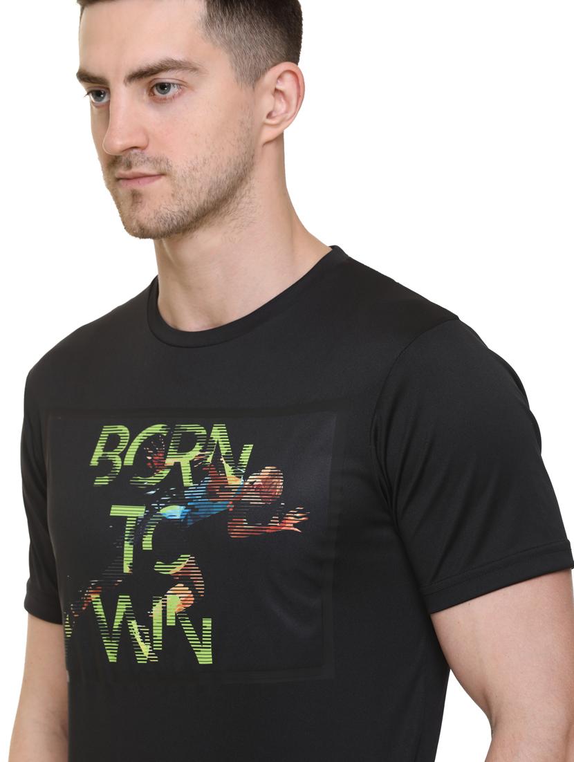 black chest-printed t-shirt - 18314598 - Standard Image - 3