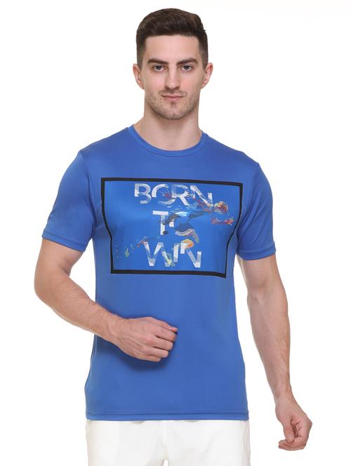 blue chest-printed t-shirt - 18314599 -  Standard Image - 0