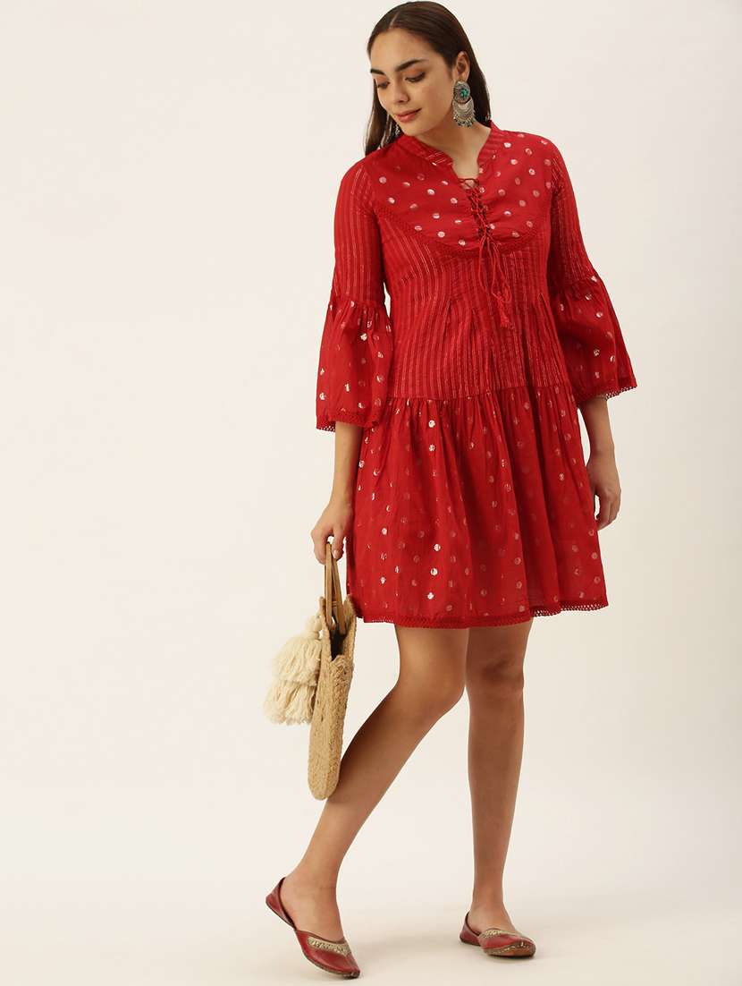 women's fit & flare printed dress - 18314645 -  Standard Image - 3