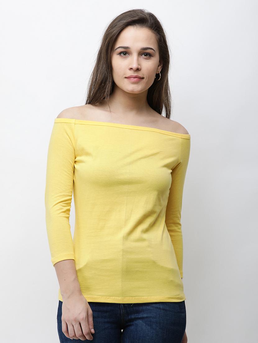 off shoulder solid regular top - 18314719 - Zoom Image - 0