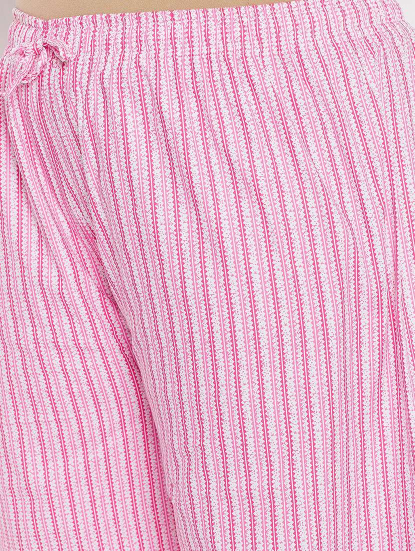 pink cotton kurta palazzo  set - 18315207 -  Standard Image - 3