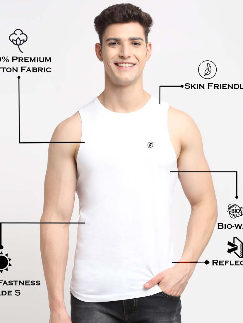 white solid vest - 18315811 - Standard Image - 3