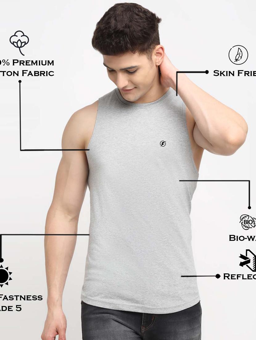 grey solid vest - 18315813 - Standard Image - 3