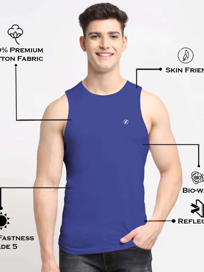 blue solid vest - 18315814 -  Standard Image - 3