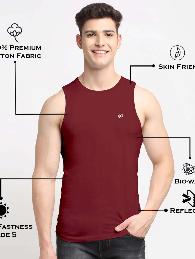 maroon solid vest - 18315819 -  Standard Image - 3