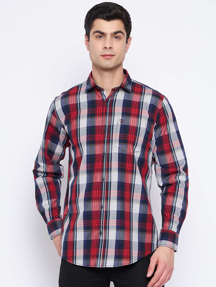 red checkered casual shirt
