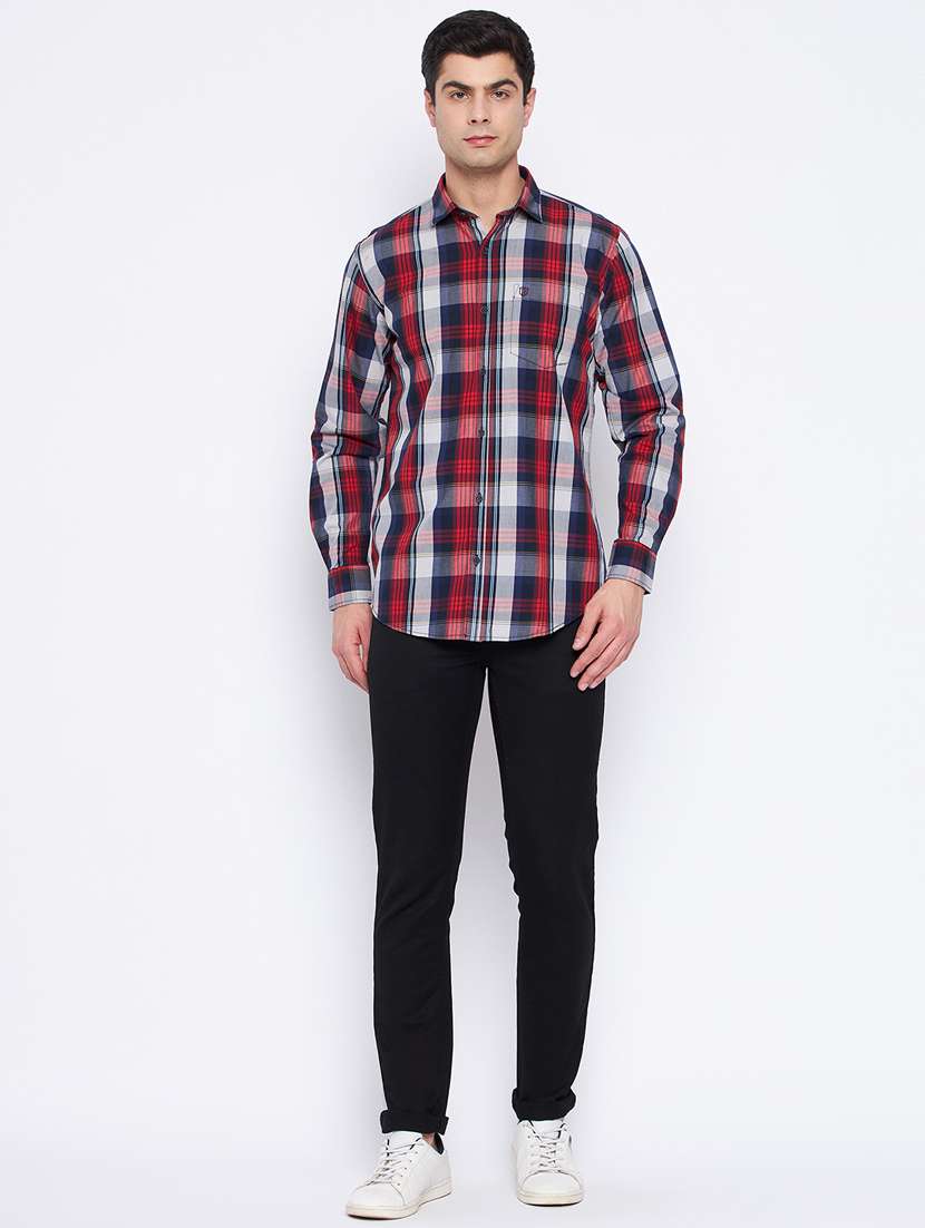 red checkered casual shirt - 18316235 -  Standard Image - 3