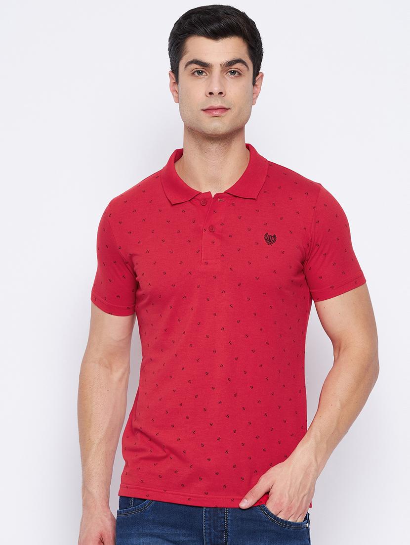 red printed polo t-shirt - 18316267 - Zoom Image - 0