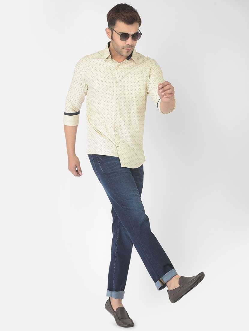 beige printed casual shirt - 18317061 - Standard Image - 3